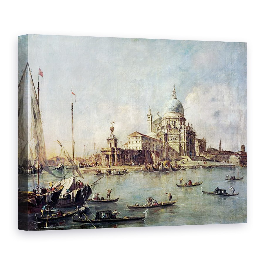 Tablou canvas - Francesco Guardi - Venetia, Punta della Dogana cu Santa Maria della Salute, 75 x 100 cm
