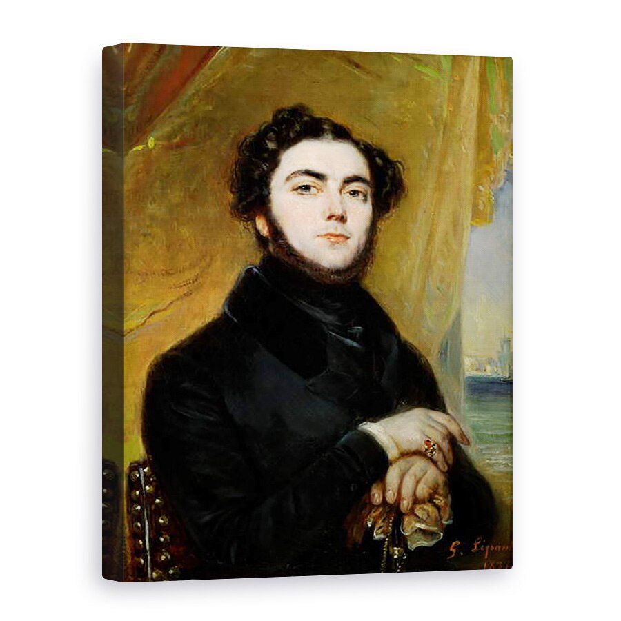 Tablou canvas - Francois Gabriel Guillaume Lepaulle - Portretul lui Eugene Sue 1804-57 1837, 50 x 70 cm