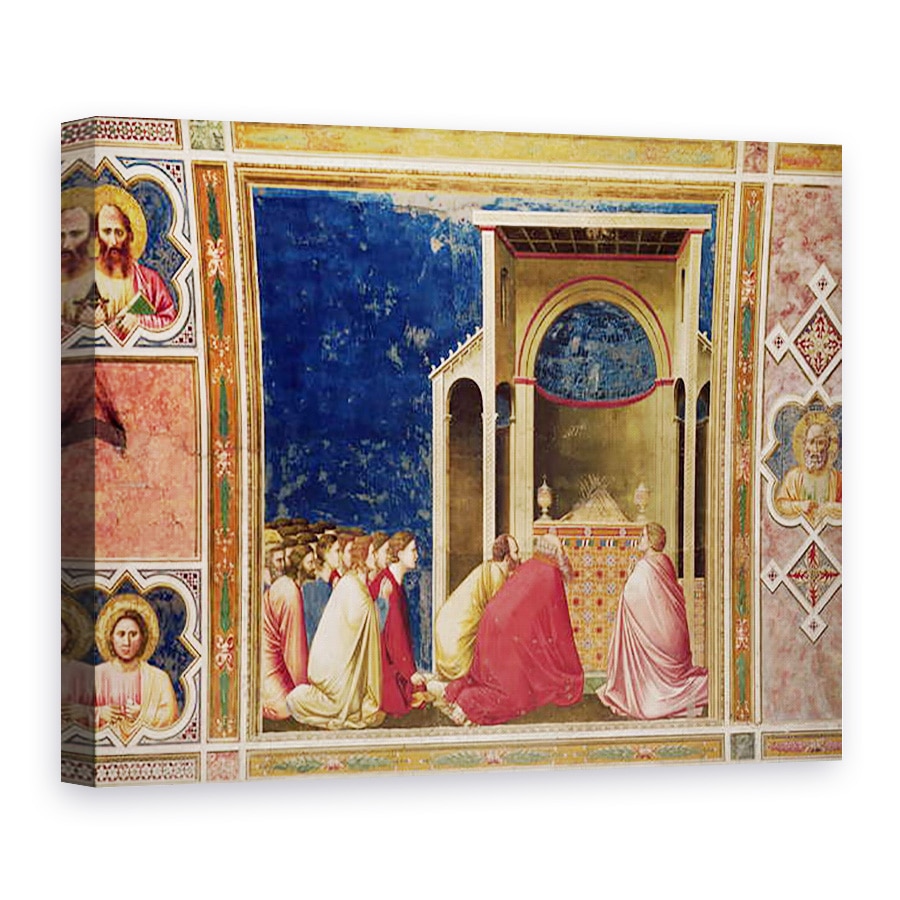 Tablou canvas - Giotto di Bondone - Peditorii Fecioarei se roaga inaintea tijelor din templu, 60 x 80 cm