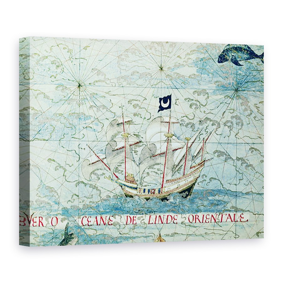Tablou canvas - Guillaume Le Testu - Fol.36V A Caravel, din Cosmographie Universelle, 75 x 100 cm