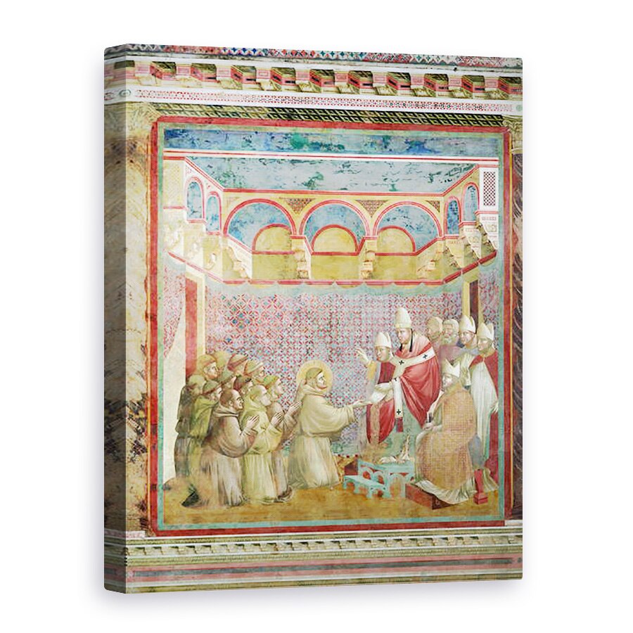 Tablou canvas - Giotto di Bondone - Sfantul Francisc primeste aprobarea Regula Prima de la Papa Inocent al III-lea 1160-1216 in 1210, 75 x 100 cm