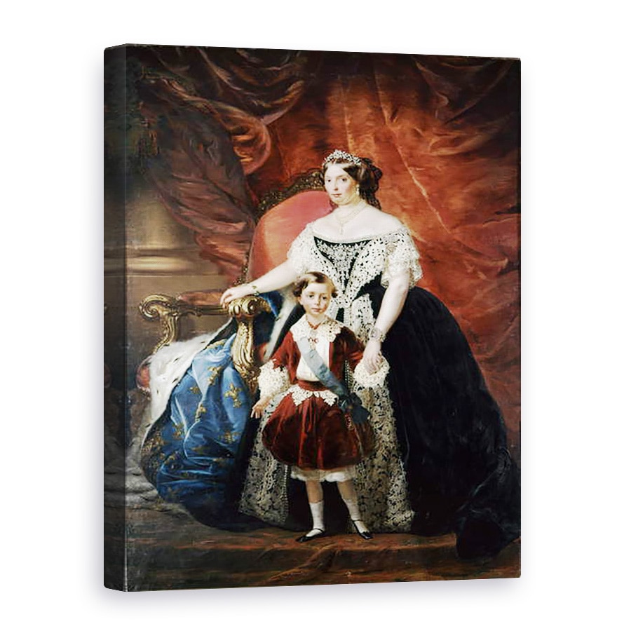 Tablou canvas - Giulio Carlini - Portret De Louise Marie de Berry Marie Louise de Bourbon, 75 x 100 cm