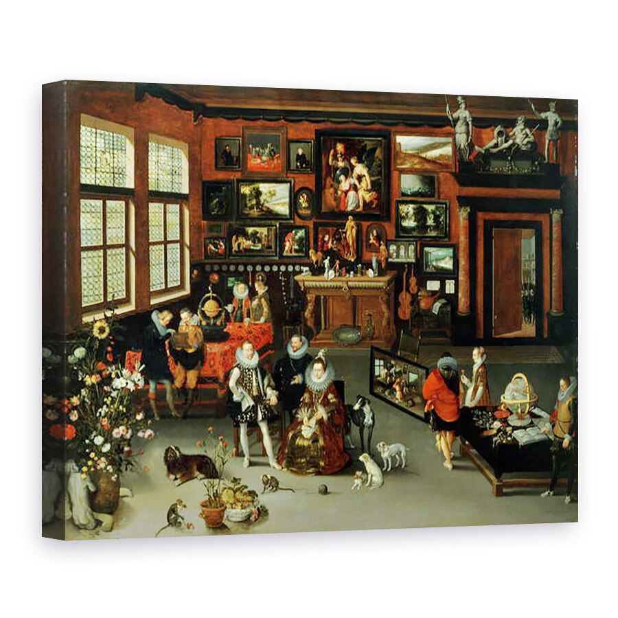 Tablou canvas - H. II Francken - Arhiducele Albert 1559-c.1621 si Arhiducesa Isabella 1566-1633 Vizitand un Cabinet de Colectori, 60 x 80 cm