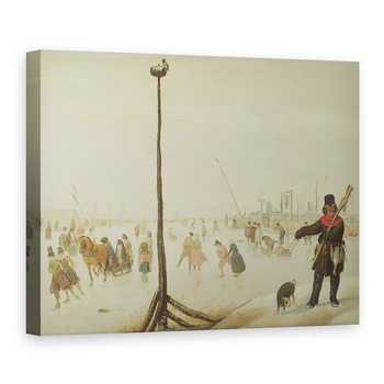 Tablou canvas - Hendrik Avercamp - Un vanator de rata si cainele sau intr-un peisaj de iarna, 60 x 80 cm Tablou canvas - Hendrik Avercamp - Un vanator de rata si cainele sau intr-un peisaj de iarna, 60 x 80 cm