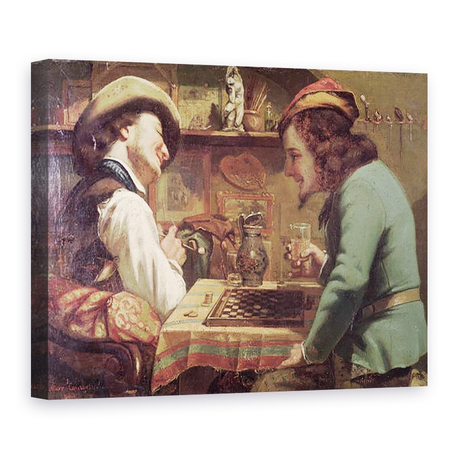 Tablou canvas - Gustave Courbet - Jocul de proiecte, 60 x 80 cm