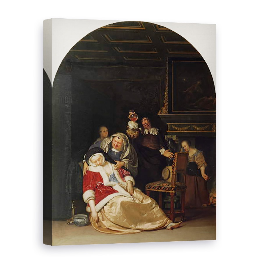 Tablou canvas - Frans van Mieris - Vizita doctorului, 75 x 100 cm
