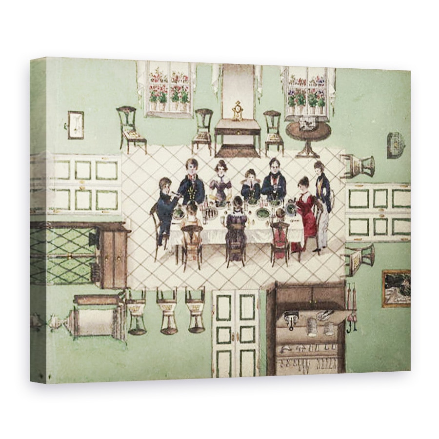 Tablou canvas - Franz Paumgarrten - Mancare de familie dintr-un jurnal scris de Carl Baumann, 75 x 100 cm