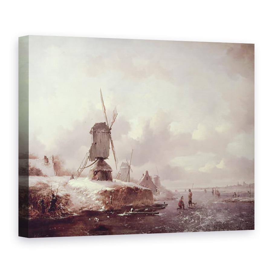 Tablou canvas - Frederick Marianus Kruseman - Peisaj iarna, 75 x 100 cm