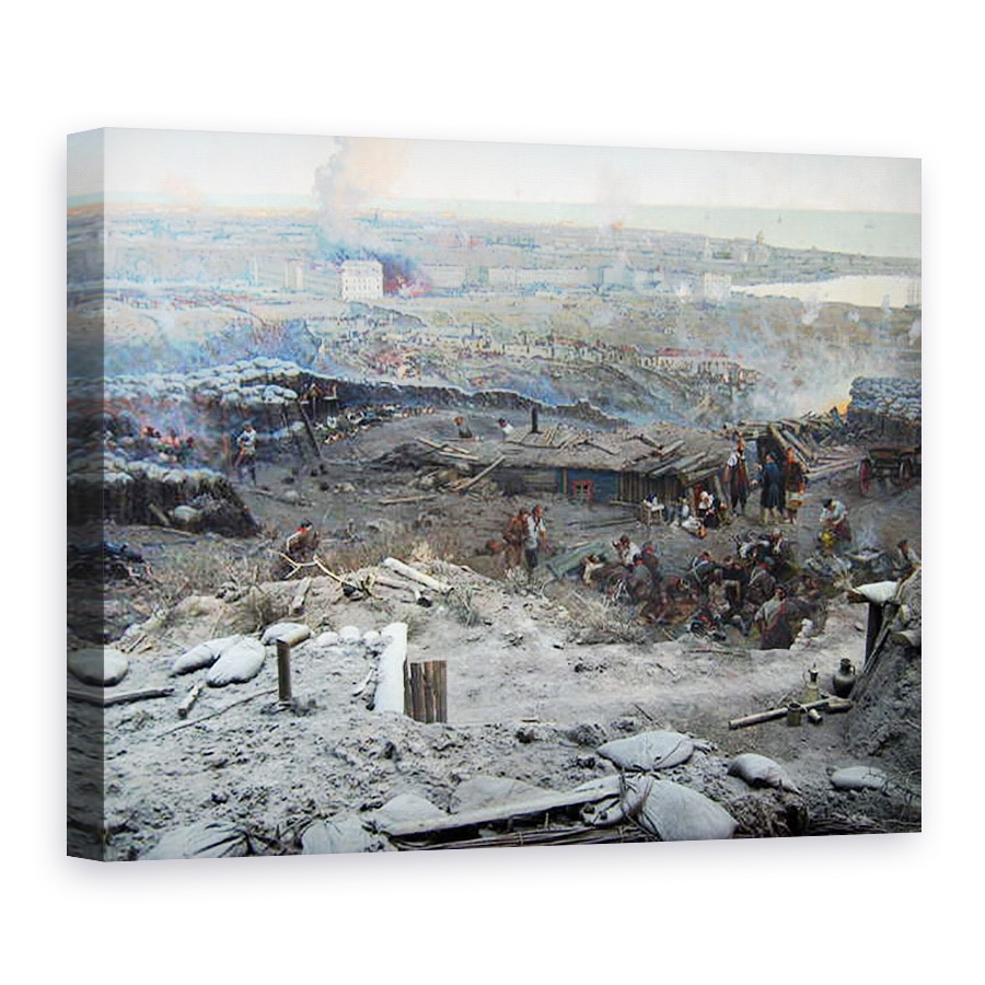 Tablou canvas - Franz Roubaud - Asediul Sevastopolului I, 75 x 100 cm