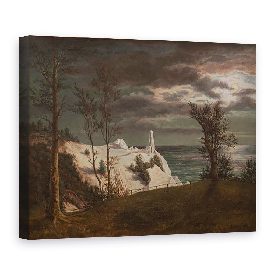 Tablou canvas - Frederik Hansen Sodring - Turnul de vara pe stancile insulei Møn. Lumina lunii, 75 x 100 cm