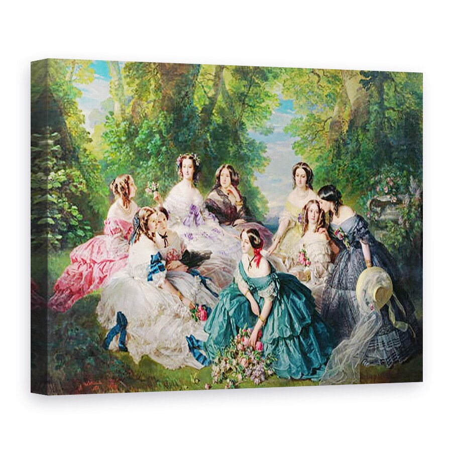 Tablou canvas - Franz Xaver Winterhalter - imparateasa Eugenie 1826-1920 inconjurat de doamnele ei in asteptare, 50 x 70 cm
