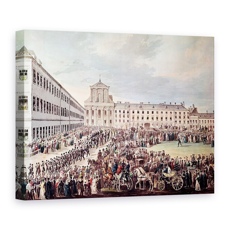 Tablou canvas - Franz Stober - inmormantarea lui Ludwig van Beethoven 1770-1827 la Viena, 50 x 70 cm