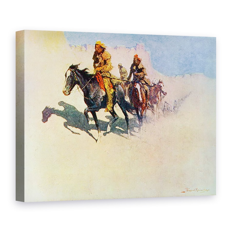 Tablou canvas - Frederic Remington - Jedediah Smith isi croiesc drum prin desert de la Green River la asezarile spaniole de la San Diego, de la Marele Explorator, 60 x 80 cm