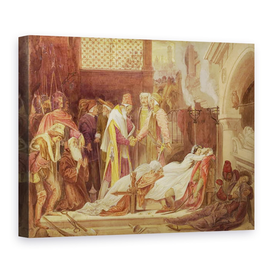 Tablou canvas - Frederic Leighton - Reconcilierea Montaguilor si a Capuletelor, 50 x 70 cm
