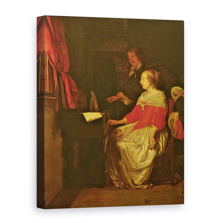 Tablou canvas - Gabriel Metsu - Lectia Virginala, 75 x 100 cm