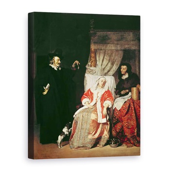 Tablou canvas - Gabriel Metsu - Pacientul si Doctorul, 50 x 70 cm Tablou canvas - Gabriel Metsu - Pacientul si Doctorul, 50 x 70 cm