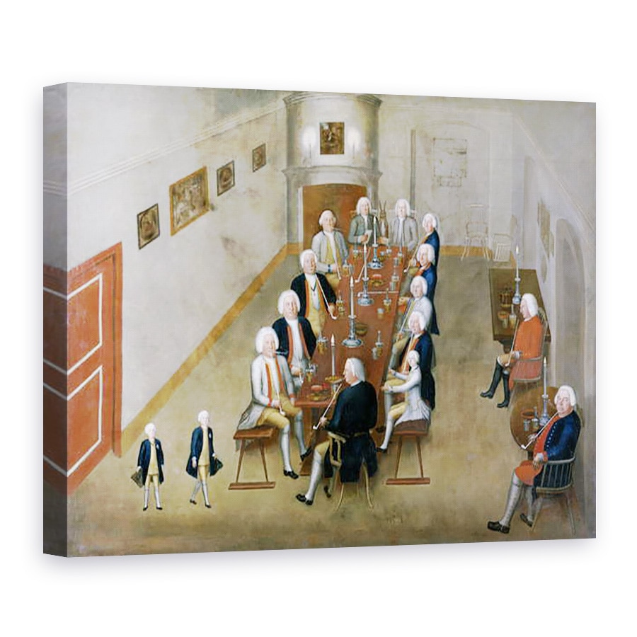 Tablou canvas - George Lisiewski - Consiliul de fumat al lui Frederick William I al Prusiei, 60 x 80 cm