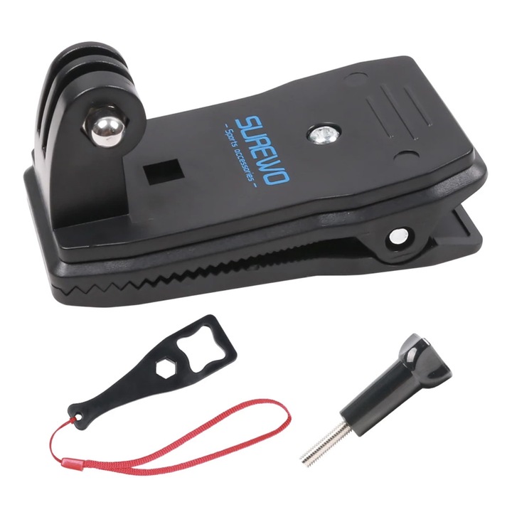 Скоби за каишка Surewo, За раница, За GoPro Hero 10/9/8/7/6/5, Session, DJI Osmo Action и други модели