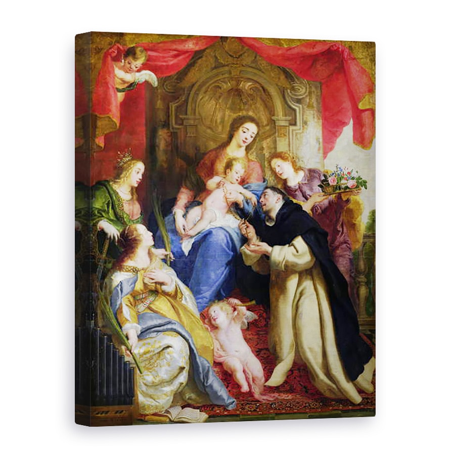 Tablou canvas - Gaspar de Crayer - Fecioara care oferea Rozariul Sfantului Dominic, 75 x 100 cm