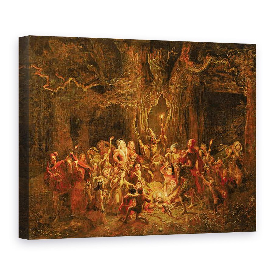 Tablou canvas - George Cruikshank - Stejarul lui Herne din Sotiile vesele ale Windsorului de William Shakespeare 1564-1616, 50 x 70 cm