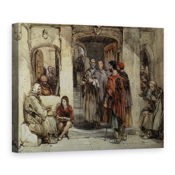 Tablou canvas - George Cattermole - O scena a vietii monahale, 50 x 70 cm Tablou canvas - George Cattermole - O scena a vietii monahale, 50 x 70 cm