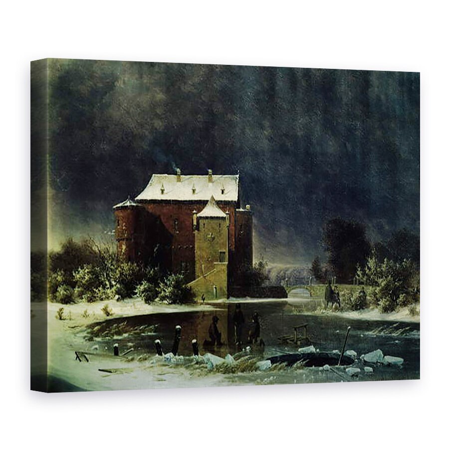 Tablou canvas - George Emil Libert - Casa bantuita in zapada, 75 x 100 cm