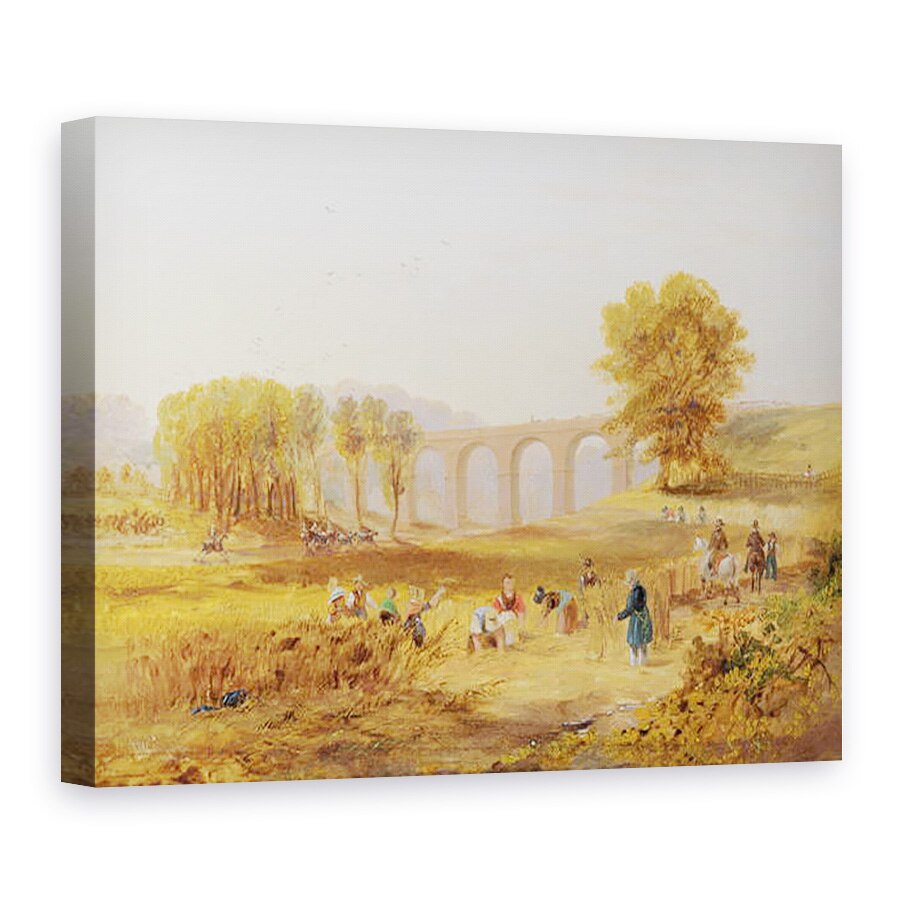 Tablou canvas - John Wilson Carmichael - Corby Viaduct, Calea Ferata Newcastle si Carlisle, 50 x 70 cm