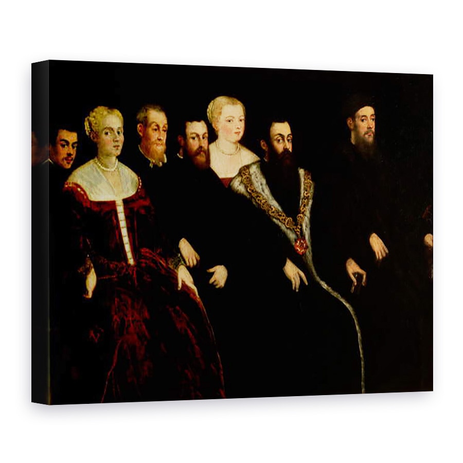 Tablou canvas - Jacopo Robusti Tintoretto - sapte membri ai familiei Soranzo, 75 x 100 cm
