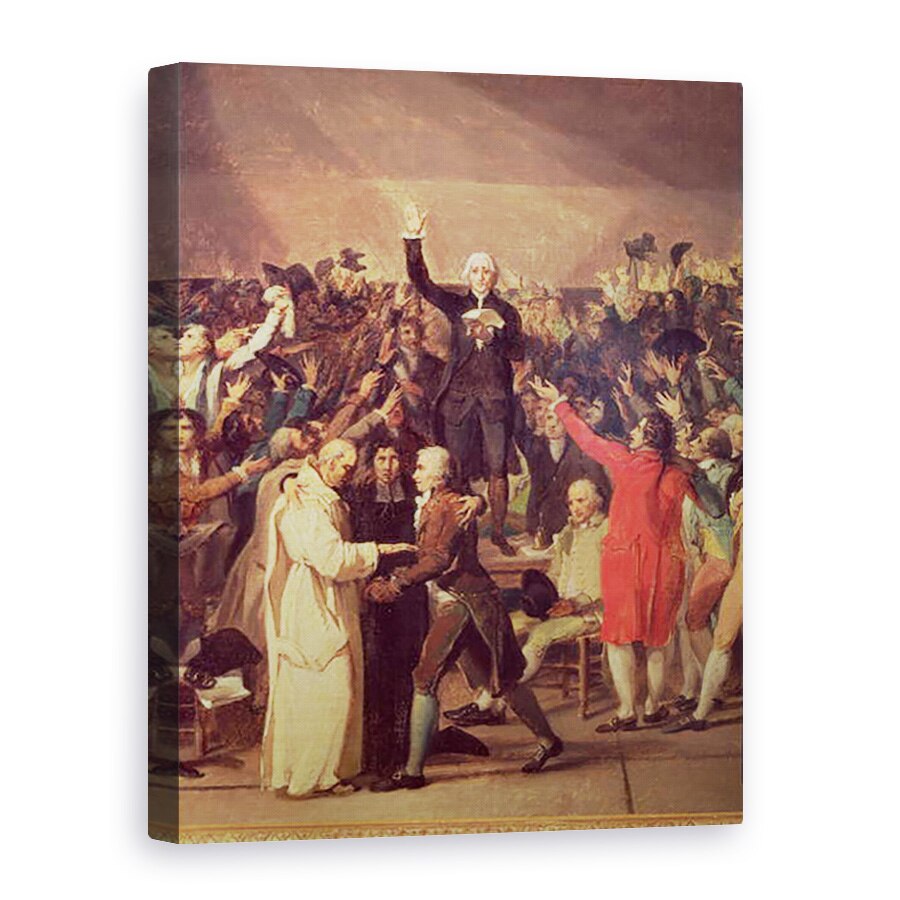 Tablou canvas - Jacques Louis David - Juramantul Terenului, 20 iunie 1789, detaliu al grupului din jurul lui Bailly, 60 x 80 cm