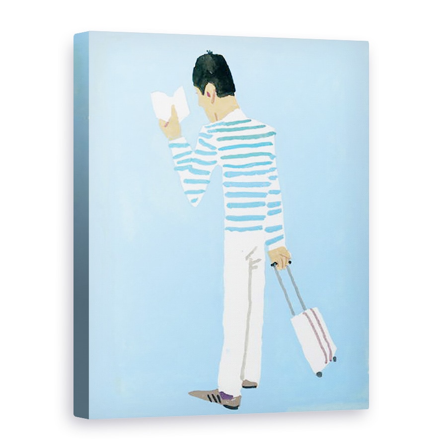 Tablou canvas - Hiroyuki Izutsu - Un calator care se uita la orar,2016, 75 x 100 cm