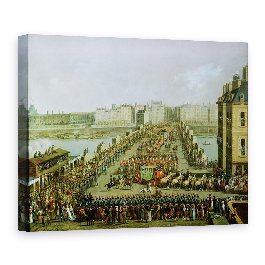 Tablou canvas - Jacques Bertaux - Procesiunea imperiala revenind la Notre Dame pentru ceremonia sacra din 2 decembrie 1804, 75 x 100 cm