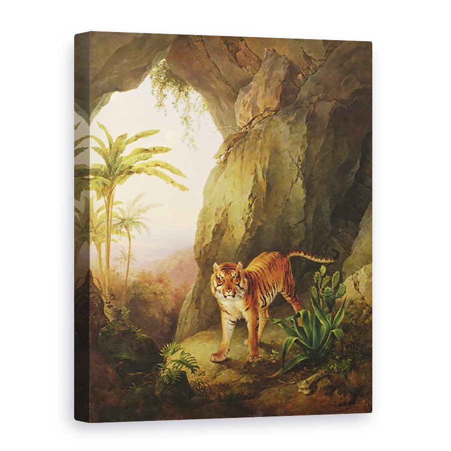 Tablou canvas - Jacques-Laurent Agasse - Tigru intr-o pestera, 60 x 80 cm