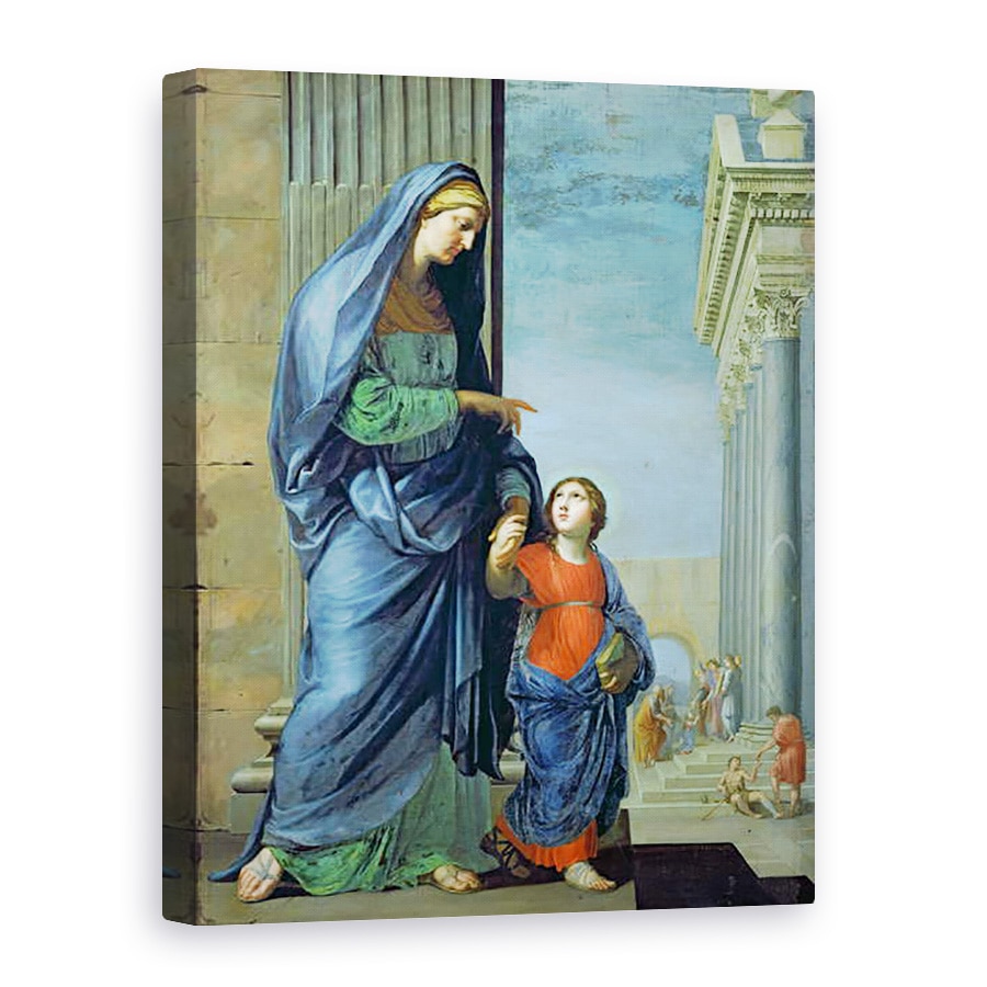 Tablou canvas - Jacques Stella - Sfanta Ana Conducand Fecioara la Templu, 75 x 100 cm