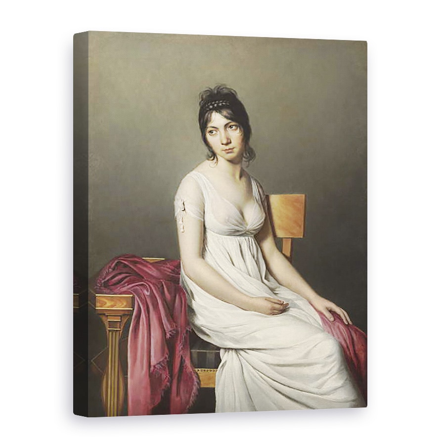 Tablou canvas - Jacques Louis David - Portretul unei tinere in Alb, 60 x 80 cm