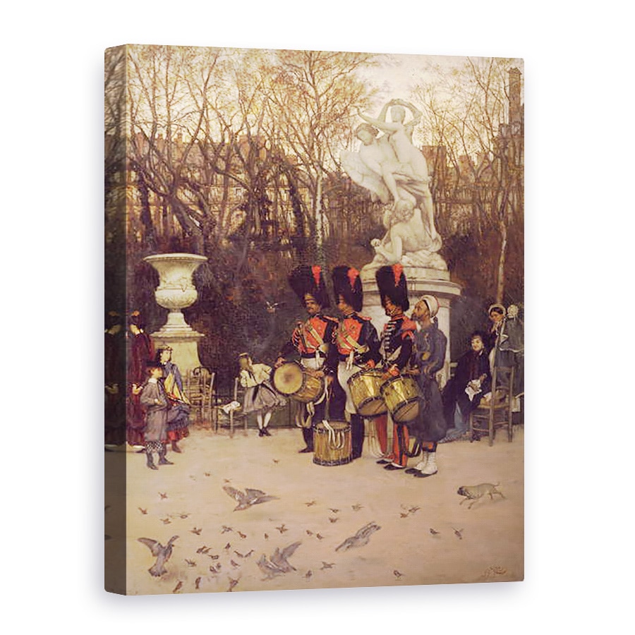 Tablou canvas - James Jacques Joseph Tissot - invingerea Retragerii in Gradinile Tuileries, 75 x 100 cm