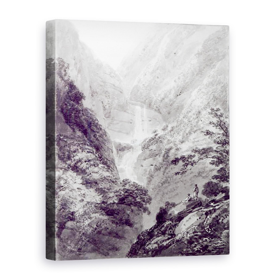 Tablou canvas - James Basire - Cascada de Minzapeezo, acuarela de Samuel Davies dupa o gravura, 75 x 100 cm