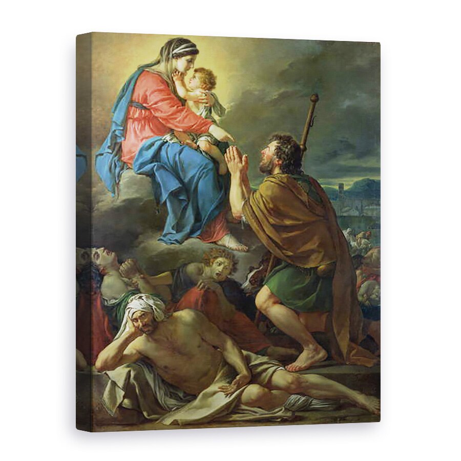 Tablou canvas - Jacques Louis David - Sfantul Roch se roaga Fecioarei pentru a pune capat ciumei, 60 x 80 cm