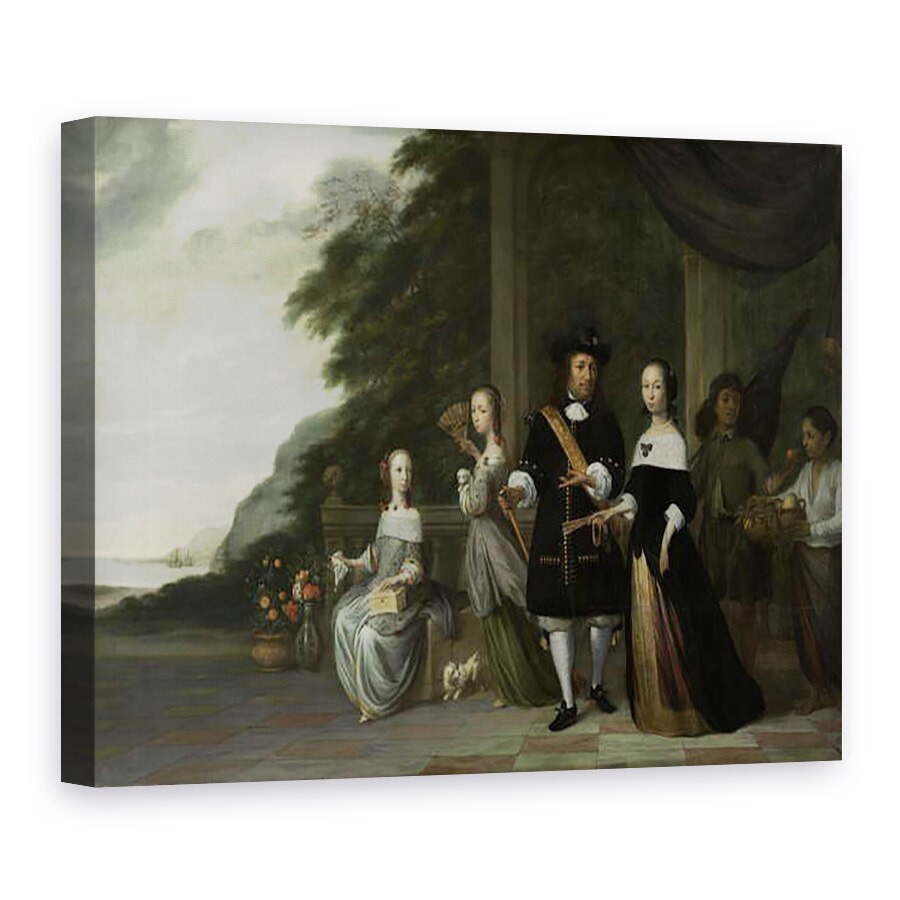Tablou canvas - Jacob Coeman - Batavian COV comerciant sef Pieter Cnoll si familia sa, 50 x 70 cm