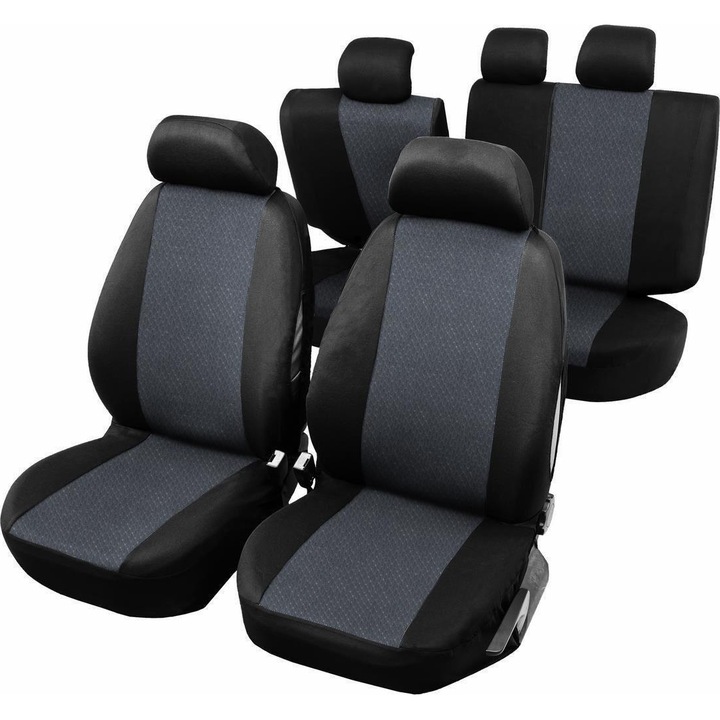 Huse scaune auto RoGroup, cu airbag pentru bancheta rabatabila fractionata, 9 buc