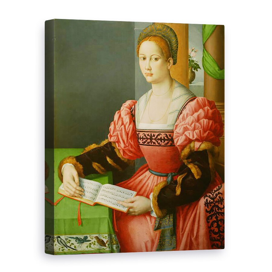 Tablou canvas - Il Bacchiacca, Francesco Ubertini - Portretul unei femei Cu O Carte De Muzica, 75 x 100 cm