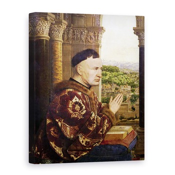 Tablou canvas - Jan van Eyck - Rolin Madonna La Vierge de Chancelier Rolin detaliu al cancelarului Nicolas Rolin 1376-1462 c.1435, 50 x 70 cm Tablou canvas - Jan van Eyck - Rolin Madonna La Vierge de Chancelier Rolin detaliu al cancelarului Nicolas Rolin 1376-1462 c.1435, 50 x 70 cm