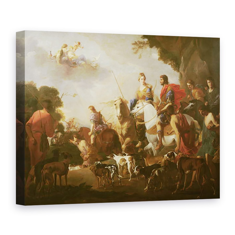 Tablou canvas - Jan van Bike Miel - Vanatoare Dido si Aeneas, 75 x 100 cm
