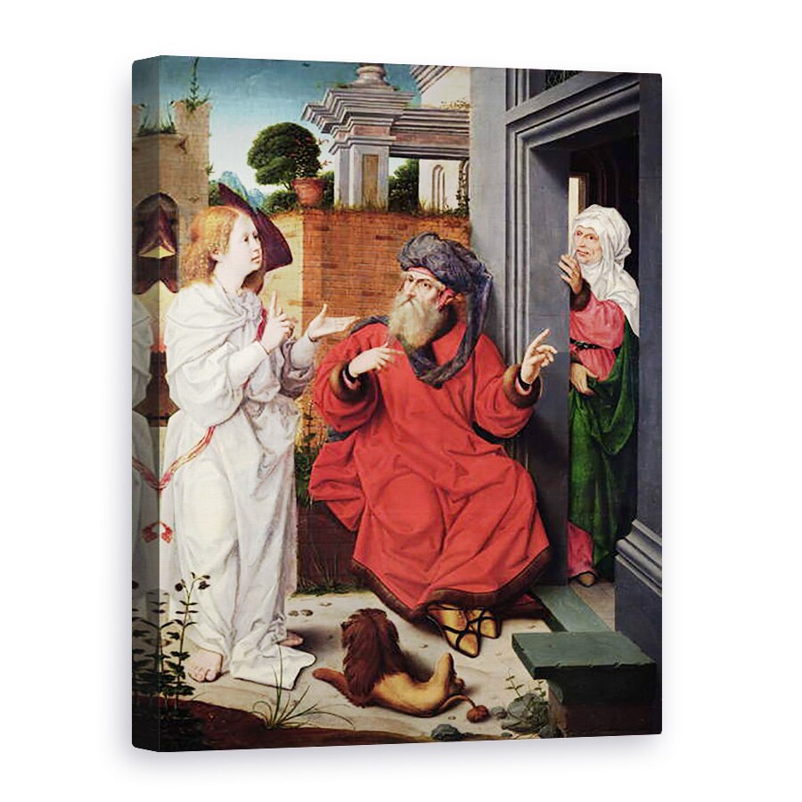 Tablou canvas - Jan II Provost - Abraham, Sara si un inger, 75 x 100 cm