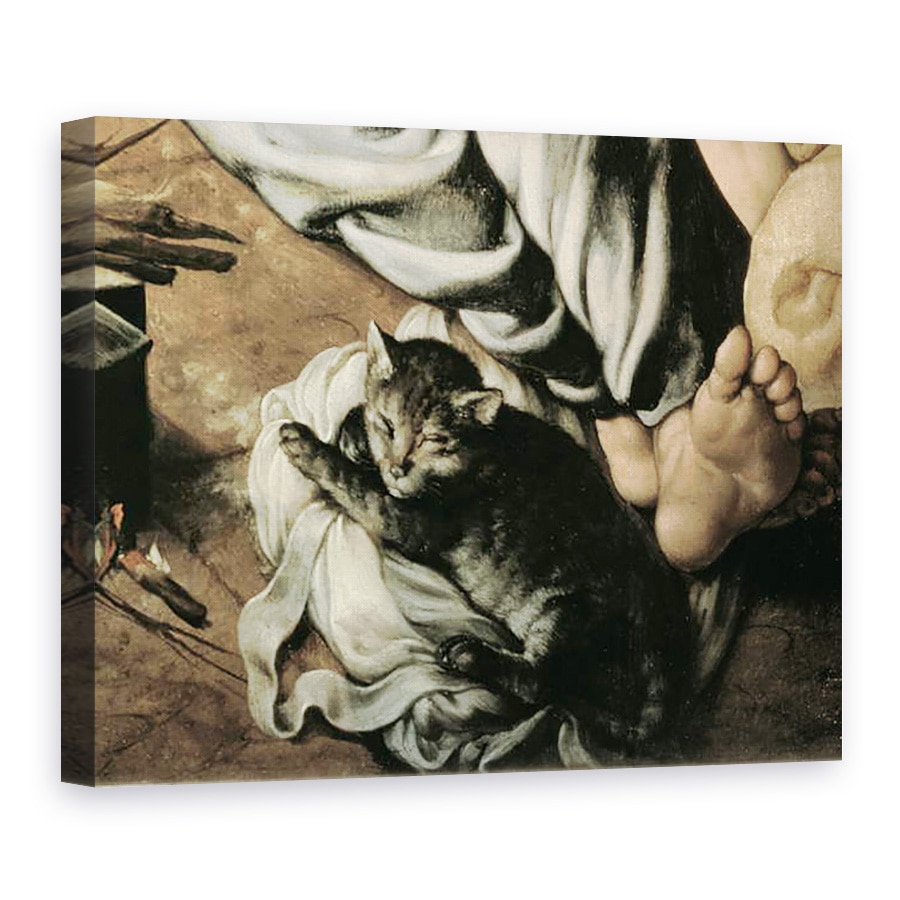 Tablou canvas - Jan Cornelisz Vermeyen - Sfanta familie in jurul focului I, 50 x 70 cm