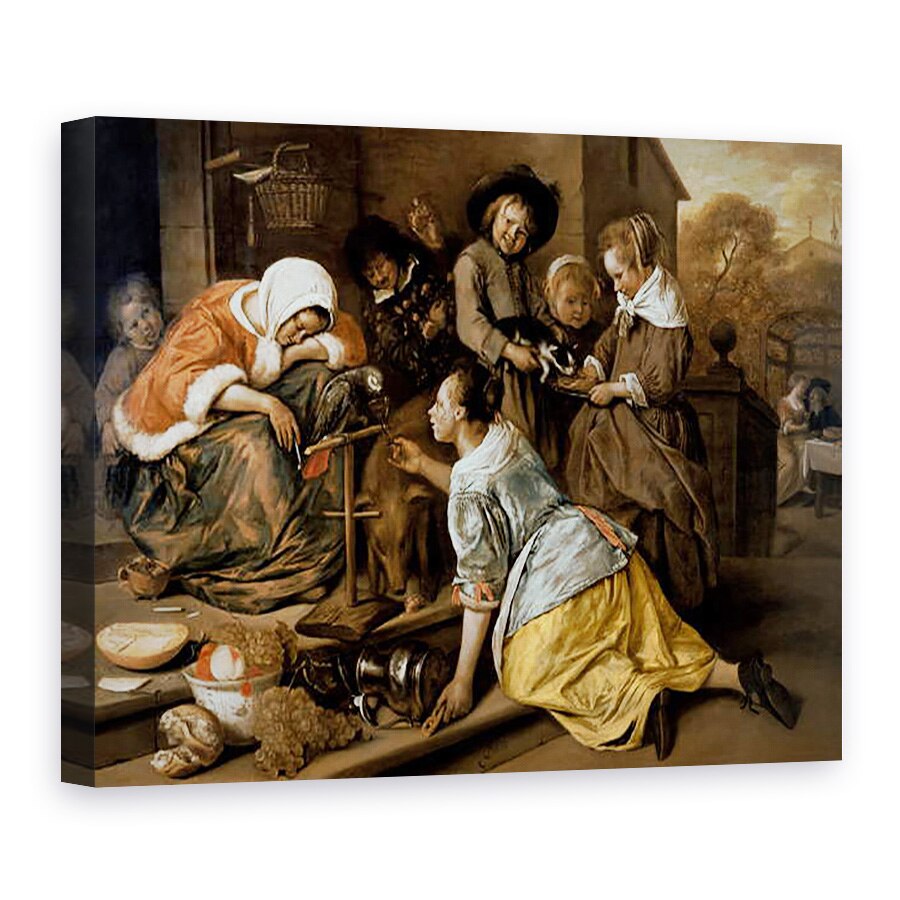 Tablou canvas - Jan Havicksz Steen - Efectele necumpatarii, 50 x 70 cm