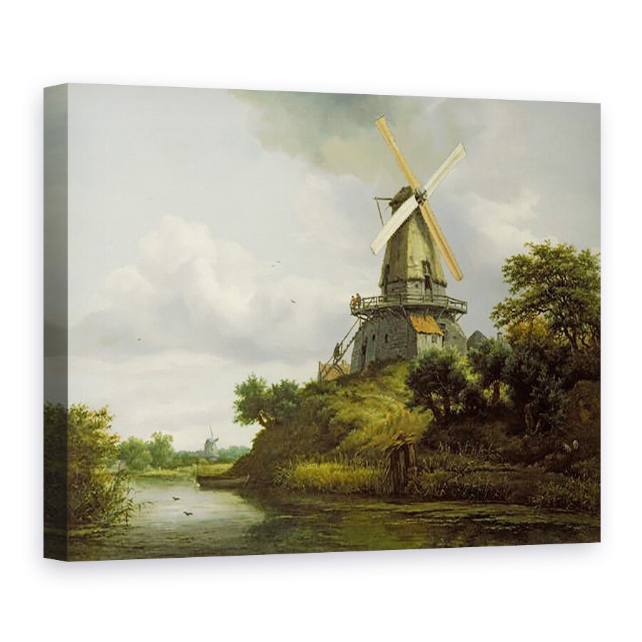 Tablou canvas - Jacob Isaaksz - Moara de vant langa un rau, 75 x 100 cm