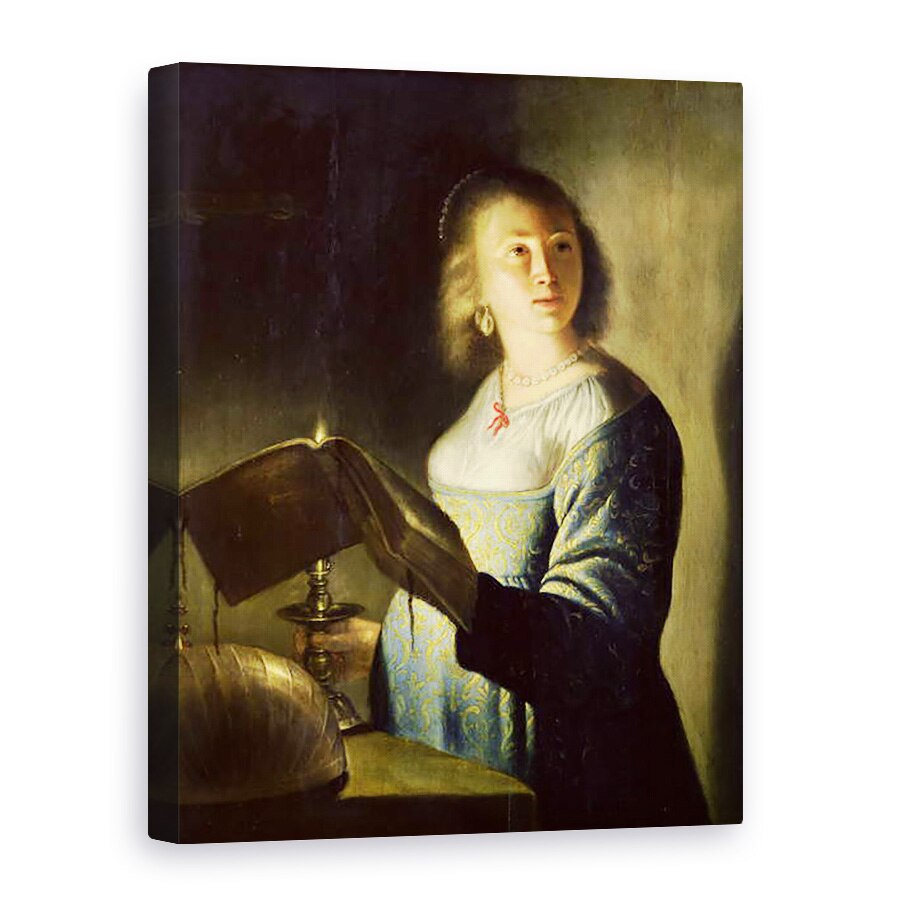 Tablou canvas - Isaac de Jouderville - Tanara femeie cu o lumanare, 50 x 70 cm