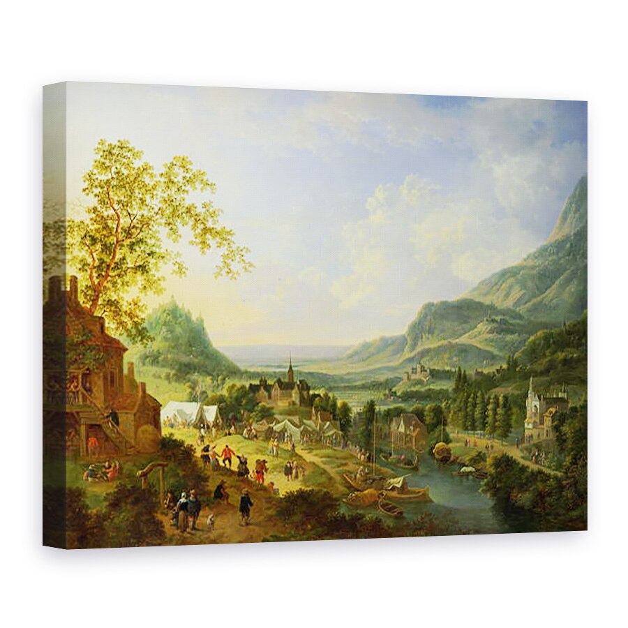 Tablou canvas - Jan Griffier the Elder - Un sat de fete in Valea Rinului, 75 x 100 cm