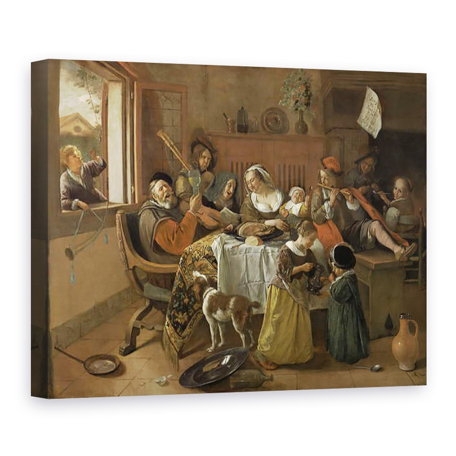Tablou canvas - Jan Havicksz Steen - Familia Vesel, 50 x 70 cm