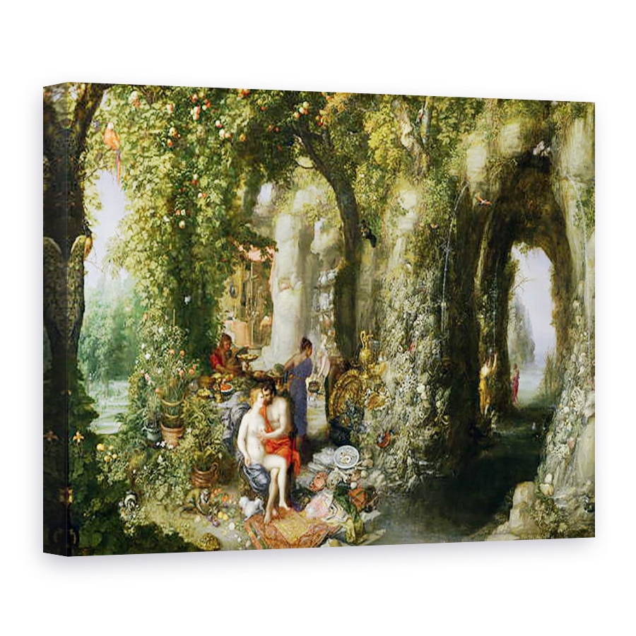 Tablou canvas - Jan Brueghel the Elder - O pestera fantastica cu Ulise si Calypso, 75 x 100 cm